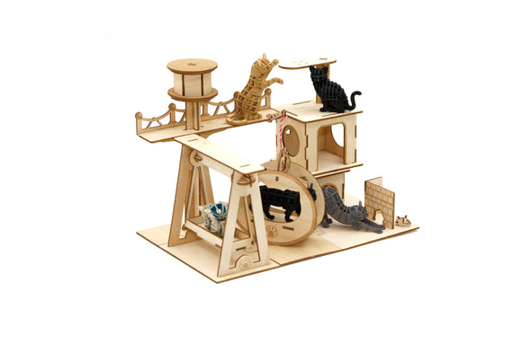 Cat Playground - 10 models SET 3D Wooden Puzzle DIY Kit by GIANT