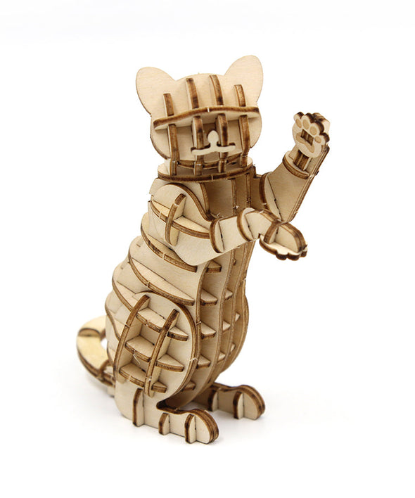 Standing Cat - 3D Wooden Puzzle DIY Kit by GIANT
