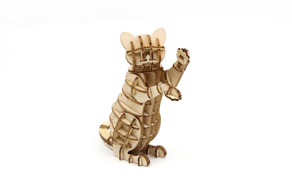 Standing Cat - 3D Wooden Puzzle DIY Kit by GIANT